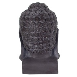 By SIGRIS Figura Cabeza Buda Gris de Resina 40*23*24cm Figura de Buda