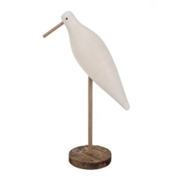 By SIGRIS Figura Gaviota Blanco de Madera 40*12*24cm Figura de Animal