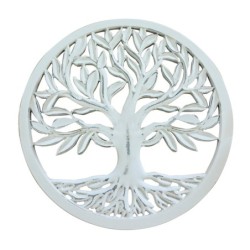 By SIGRIS Adorno Arbol de la Vida Blanco de Madera 40X1X40cm Colgante