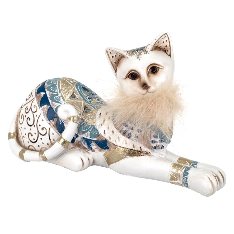 By SIGRIS Figura Gato Multicolor de Resina 13*8*21cm Figura de Gato