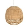 By SIGRIS Lámpara Techo Beige de Rattan 26*26*26cm Lámpara de Techo