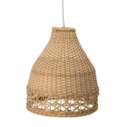 By SIGRIS Lámpara Techo Beige de Rattan 30*26*26cm Lámpara de Techo