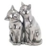 By SIGRIS Figura Gatos Plateado de Resina 20*12*15cm Figura de Gato