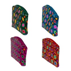 By SIGRIS Monedero Multicolor de Piel 9*2*15cm Set de 4 Unidades