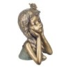 Signes Grimalt By SIGRIS - Figura Niña Pensando Dorado de Resina | Figura de persona Figuras De Resina Para Jardin Figura Resina