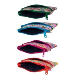 By SIGRIS Monedero Multicolor de Piel 8*2*12cm Set de 4 Unidades