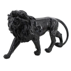 By SIGRIS Figura León Negro de Resina 24*9*42cm Figura de Animal