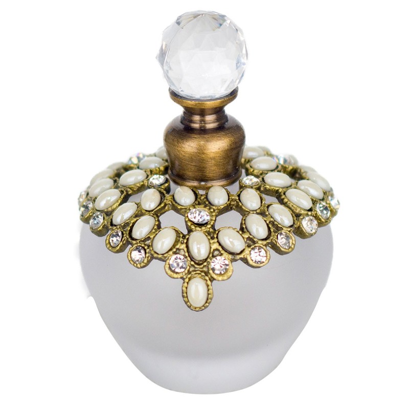 By SIGRIS Botella Perfume Blanco de Metal 8X5X5cm Aceite Esencia