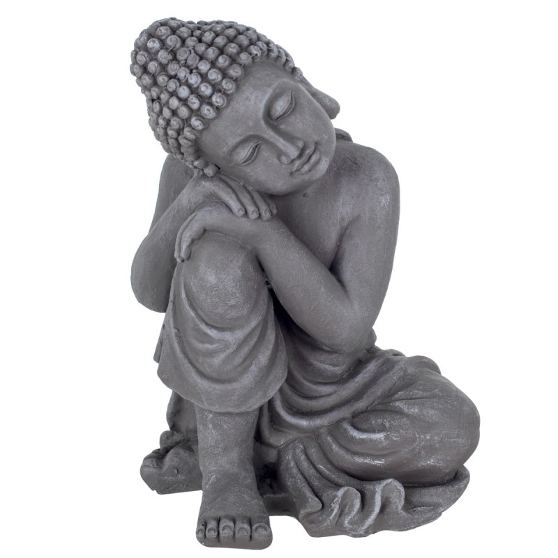 By SIGRIS Figura Buda Gris de Resina 41*28*27cm Figura de Buda