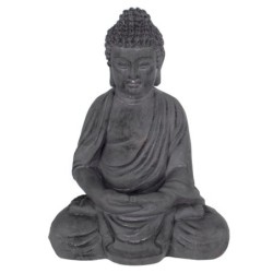 By SIGRIS Figura Buda Gris de Resina 41*21*30cm Figura de Buda