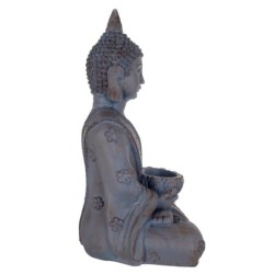 By SIGRIS Figura Buda Gris de Resina 67*30*41cm Figura de Buda