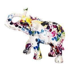 By SIGRIS Figura de Elefante Multicolor de Resina 21*17*10cm