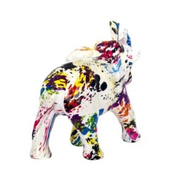 By SIGRIS Figura de Elefante Multicolor de Resina 21*17*10cm