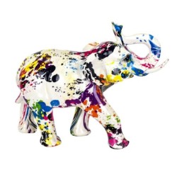 By SIGRIS Figura de Elefante Multicolor de Resina 21*17*10cm