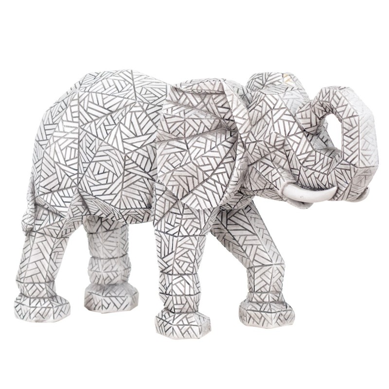 By SIGRIS Figura de Elefante Plateado de Resina 21*12*35cm