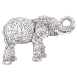 By SIGRIS Figura de Elefante Plateado de Resina 21*12*35cm