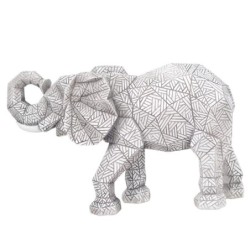 By SIGRIS Figura de Elefante Plateado de Resina 21*12*35cm