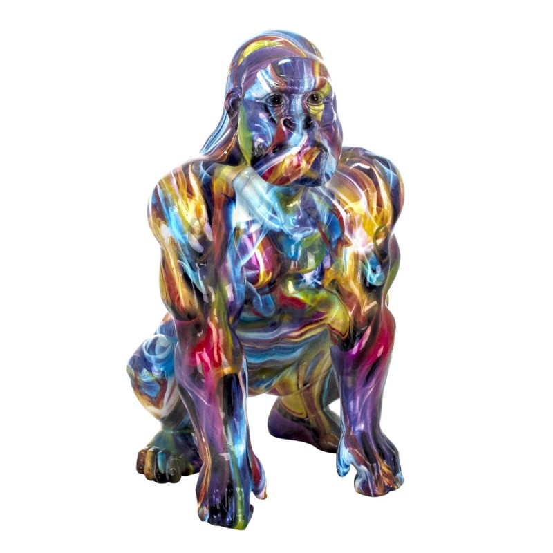 By SIGRIS Figura de Mono Multicolor de Resina 48*57*28cm