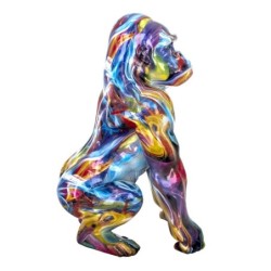 By SIGRIS Figura de Mono Multicolor de Resina 48*57*28cm