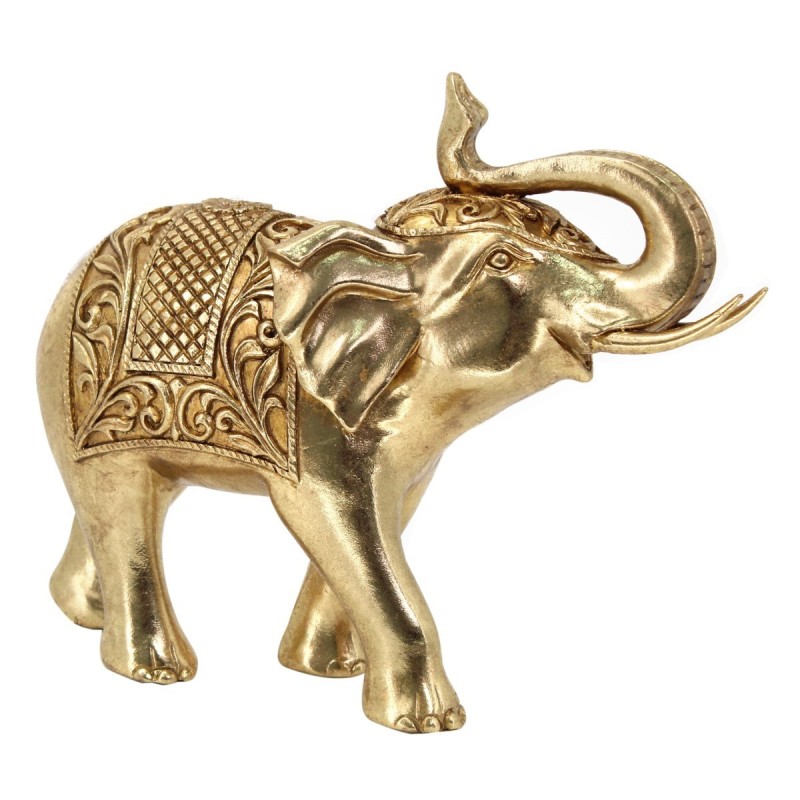 By SIGRIS Figura de Elefante Dorado de Resina 23*11*27cm