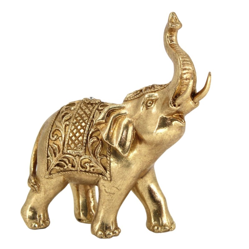 By SIGRIS Figura de Elefante Dorado de Resina 16*6*13cm