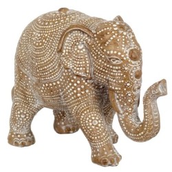 By SIGRIS Figura de Elefante Marrón de Resina 15*8*20cm