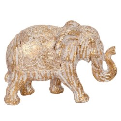 By SIGRIS Figura de Elefante Blanco de Resina 12*7*17cm