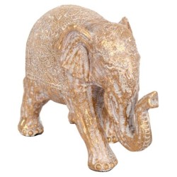 By SIGRIS Figura de Elefante Blanco de Resina 14*9*20cm