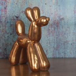 By SIGRIS Figura de Perro Dorado de Resina 27*10*25cm