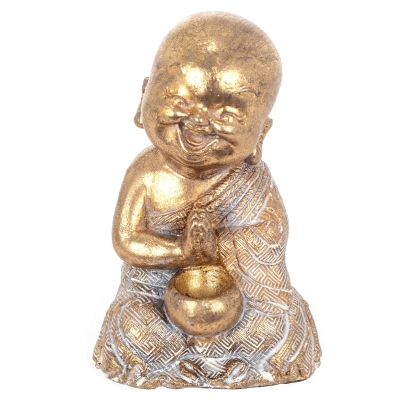 By SIGRIS Figura de Buda Dorado de Resina 15*9*10cm