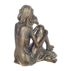 Signes Grimalt By SIGRIS - Figura Mujer sentada Dorado de Resina | Figura de persona Figuras De Resina Para Jardin Figura Resina