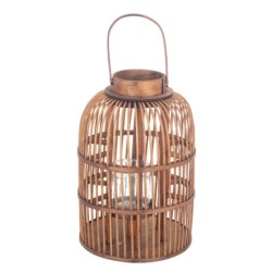 By SIGRIS Candelabro Beige de Rattan 40*26*26cm