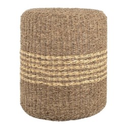 By SIGRIS Puff Marrón de Rattan 48*44*44cm