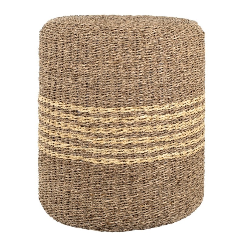 By SIGRIS Puff Marrón de Rattan 48*44*44cm