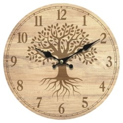 By SIGRIS Reloj Marrón de MDF 34*4*34cm