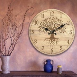 By SIGRIS Reloj Marrón de MDF 34*4*34cm