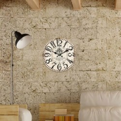 By SIGRIS Reloj Marrón de MDF 34*4*34cm