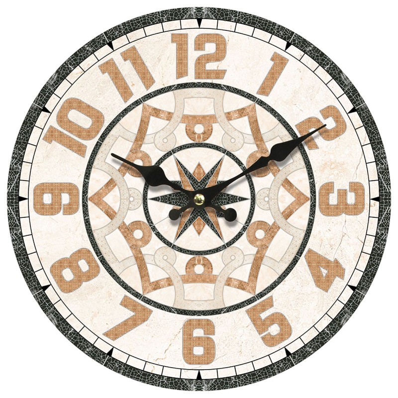 By SIGRIS Reloj Marrón de MDF 34*4*34cm