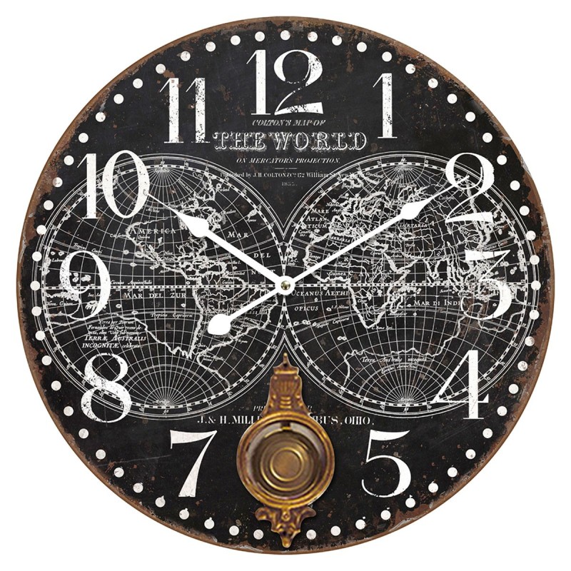 By SIGRIS Reloj Negro de MDF 59*5*59cm