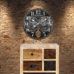 By SIGRIS Reloj Negro de MDF 59*5*59cm