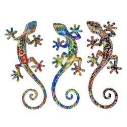 Signes Grimalt By SIGRIS - Figura Lagarto 3 Unidades Multicolor de Resina | Figura de Lagarto Figuras De Resina Para Jardin 3x10