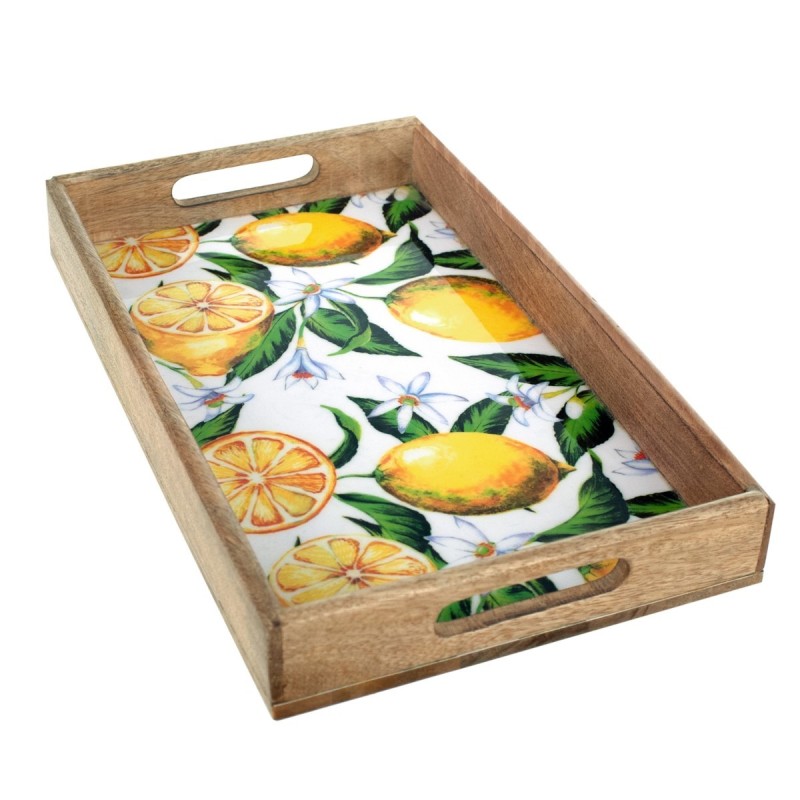 Signes Grimalt By SIGRIS - Bandeja rectangular limones Amarillo de Madera | Bandeja Platos Rectangulares Plato Rectangular 5x23x