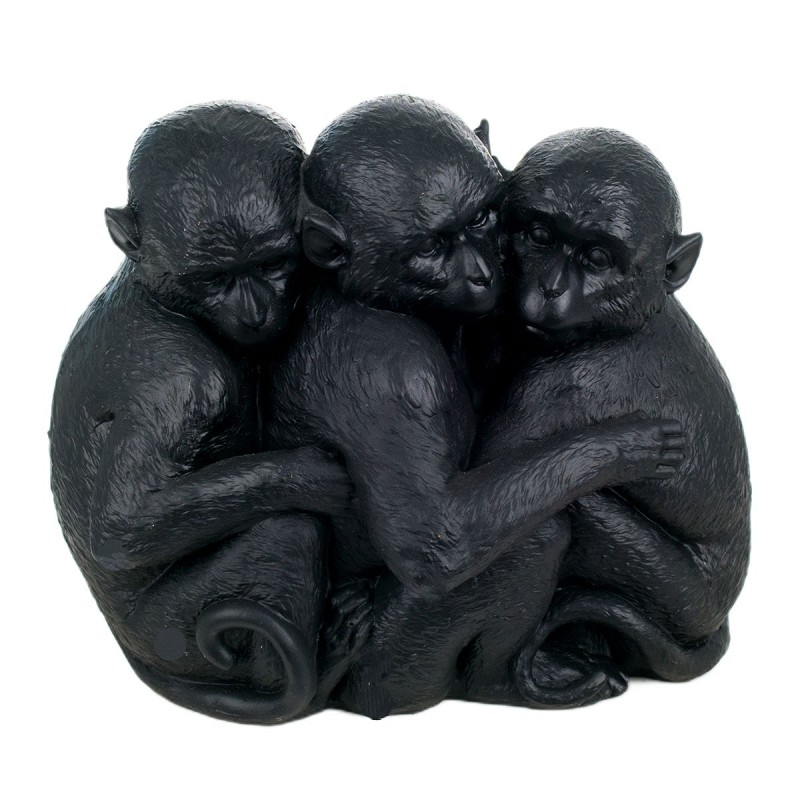 Signes Grimalt By SIGRIS - Figura 3 Monos Negro de Resina | Figura de Mono Figuras Decoracion Figuras Decoracion Modernas 17x12x