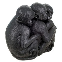 Signes Grimalt By SIGRIS - Figura 3 Monos Negro de Resina | Figura de Mono Figuras Decoracion Figuras Decoracion Modernas 17x12x