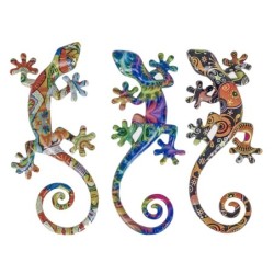 Signes Grimalt By SIGRIS - Figura Lagarto 3 Unidades Multicolor de Resina | Figura de Lagarto Figuras De Resina Para Jardin 2x8x