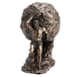 Signes Grimalt By SIGRIS - Figura Dios Sisyphus Rodando Dorado de Resina | Figura de Persona Figuras De Resina Para Jardin 11x7x