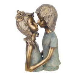 Signes Grimalt By SIGRIS - Figura Pareja Jóvenes Besos Dorado de Resina | Figura de persona Figuras De Resina Para Jardin 32x14x