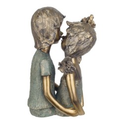 Signes Grimalt By SIGRIS - Figura Pareja Jóvenes Besos Dorado de Resina | Figura de persona Figuras De Resina Para Jardin 32x14x