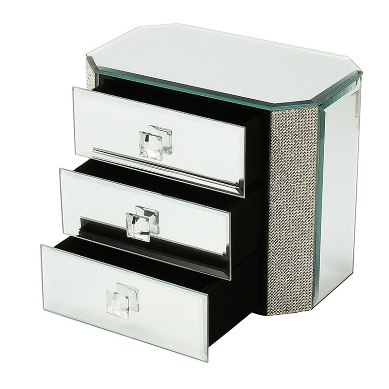 Signes Grimalt By SIGRIS - Joyero organizador con cajon Plateado de Cristal Vidrio | Joyero Caja Joyero Joyeros Zara Home 17x13x