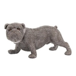 Signes Grimalt By SIGRIS - Figura Perro Bulldog Plateado de Resina | Figura de Perro Figuras Decorativas Decoracion Salon 20x20x